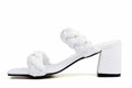 ComeShun Women Low Block Heel Mules Open Toe Ankle Strap White Size 6 by Deal US