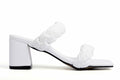 ComeShun Women Low Block Heel Mules Open Toe Ankle Strap White Size 6 by Deal US