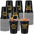 Jingmore 50 Pcs 16oz Disposable Bridal Shower Cups Black Gold by Deal US