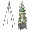 GOTRUTH Obelisk Trellis with Planter Boxes 63" Rustproof Outdoor Plant Support by Deal US