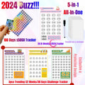 100 Envelope Challenge Binder 5-in-1 Budget Planner Shining Silver by Deal US