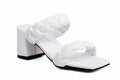 ComeShun Women Low Block Heel Mules Open Toe Ankle Strap White Size 6 by Deal US