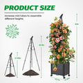 GOTRUTH Obelisk Trellis with Planter Boxes 63" Rustproof Outdoor Plant Support by Deal US