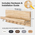 Lwenki Wall Mount Key Holder with 7 Hooks & Shelf 13.8x5.3x3.2 Inches by Deal US