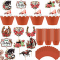Kosiz 100 Pcs Horse Derby Cupcake Toppers Racing Party Supplies Kit by Deal US