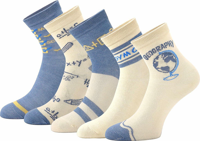 Glamorstar Women's Cotton Crew Socks 5 Pairs Blue Earth Size US One by Deal US