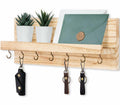 Lwenki Wall Mount Key Holder with 7 Hooks & Shelf 13.8x5.3x3.2 Inches by Deal US