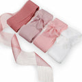 Lyrow 4 Rolls Crinkle Chiffon Ribbon 1.5in 22yd Light Pink Handmade Tulle by Deal US