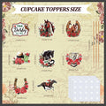 Kosiz 100 Pcs Horse Derby Cupcake Toppers Racing Party Supplies Kit by Deal US