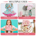 Lyrow 4 Rolls Crinkle Chiffon Ribbon 1.5in 22yd Light Pink Handmade Tulle by Deal US