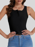 Bloggerlove Womens Summer Ribbed Knit Crop Tank Top Black XL by Deal US