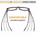 BFOCO Reading Glasses Metalless Screwless Spring Hinges +2.25 6 Pack by Deal US