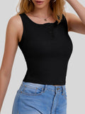 Bloggerlove Womens Summer Ribbed Knit Crop Tank Top Black XL by Deal US