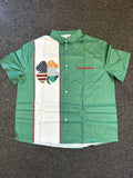 Mens St PatricksDay Flag Four Leaf Clover Button Down Shirt White Green Size 2XL by Deal US