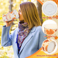 Umigy 60 Pack 16oz Fall Paper Coffee Cups with Lids & Stirrers 6 Designs by Deal US