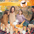 Umigy 60 Pack 16oz Fall Paper Coffee Cups with Lids & Stirrers 6 Designs by Deal US