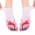 AHQiZFX Girls Flip Flop Socks 3D Print Pattern 3 Pairs Multi-color - One Size by Deal US