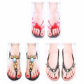AHQiZFX Girls Flip Flop Socks 3D Print Pattern 3 Pairs Multi-color - One Size by Deal US