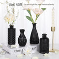 TBWIND Glass Bud Vase Set of 5 Small Amber Mini Vintage Flower Vases by Deal US