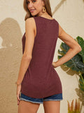 YIUIERE Womens Floral Graphic Tank Top V Neck Sleeveless Maroon Size M by Deal US