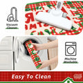 BEQHAUSE Christmas Kitchen Rugs Buffalo Plaid Non Slip Washable 17x30+17x59 by Deal US