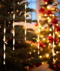 AMS Christmas Tree Ornaments 24PCS Aluminum Twisted Icicles Matte Champagne 7" by Deal US