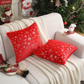 FUTEI Christmas Snowflakes Red Throw Pillow Covers Set of 2 18x18 by Deal US