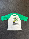 St. Patrick's Day Shamrock Raglan Crewneck Tee Kids White Green Size 4Y by Deal US