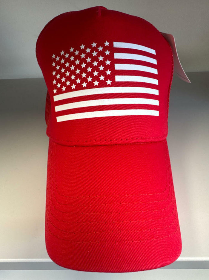 QYJ American Flag 3D Embossed Trucker Hat Mesh Snapback Adjustable by Deal US