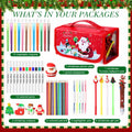 Pasimy Washable Markers Set with Christmas Pencil Case Crayons Pencils 4+ by Deal US
