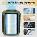 Portable Waist Clip Fan Rechargeable 6000mAh 20H 3-Speed Green by Deal US
