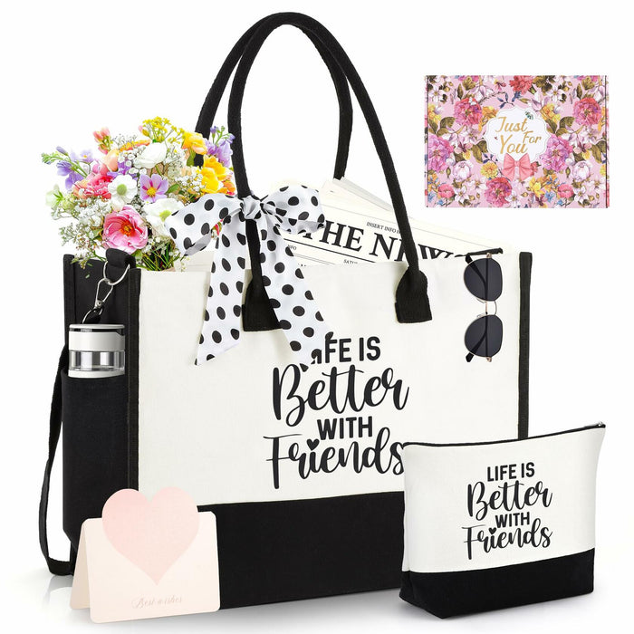 AYJICE Personalized Canvas Tote Bag for Girl Birthday Gift - Initial by Deal US