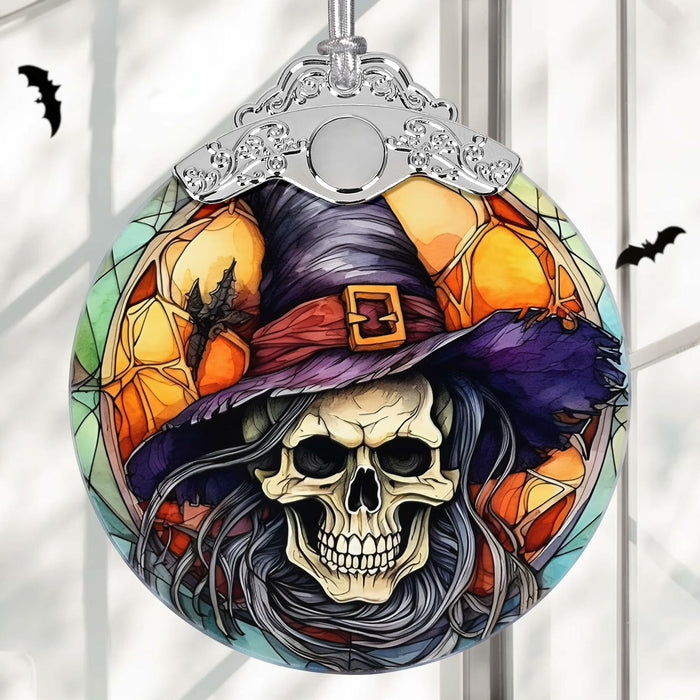 Death Skull Stained Glass Christmas Ornament Holiday Decoration by Deal US
