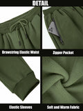 Menoio Mens Fleece Jogger Sweatpants Zipper Pockets Drawstring Green Size XL by Deal US