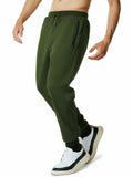 Menoio Mens Fleece Jogger Sweatpants Zipper Pockets Drawstring Green Size XL by Deal US