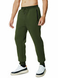 Menoio Mens Fleece Jogger Sweatpants Zipper Pockets Drawstring Green Size XL by Deal US