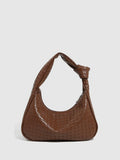 Verdusa Women's Metallic Knot Strap PU Leather Shoulder Bag Brown One Size by Deal US