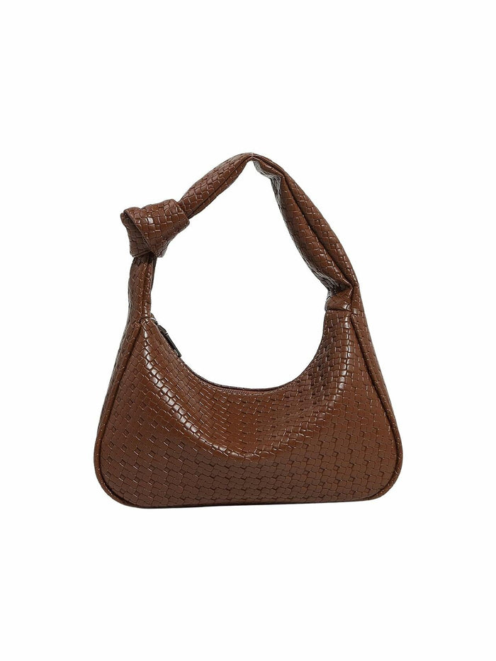 Verdusa Women's Metallic Knot Strap PU Leather Shoulder Bag Brown One Size by Deal US