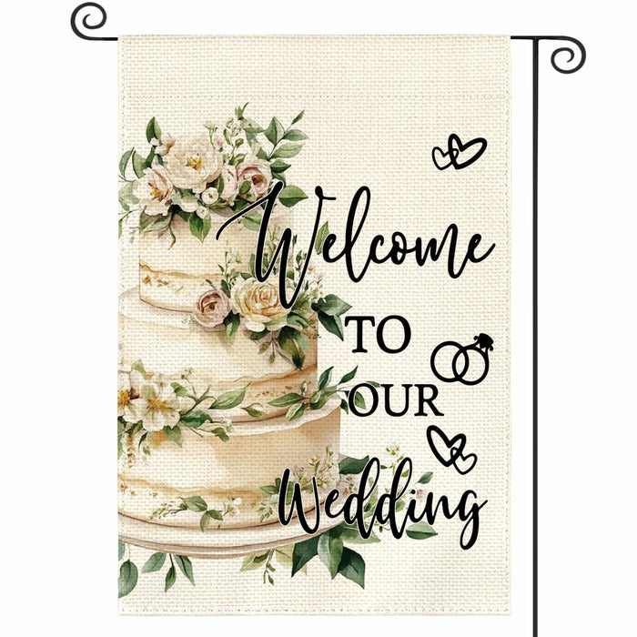 AVOIN colorlife Wedding Garden Flag 12x18 Inch Double Sided Floral Outdoor by Deal US