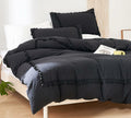 SOUKECHY Boho Chic Full Duvet Cover 3PC Tufted Tassel Fringe Boho Full by Deal US