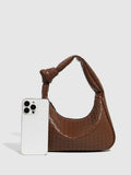 Verdusa Women's Metallic Knot Strap PU Leather Shoulder Bag Brown One Size by Deal US