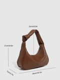 Verdusa Women's Metallic Knot Strap PU Leather Shoulder Bag Brown One Size by Deal US