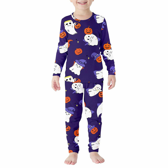 Kids Halloween Thermal Underwear Long Johns Base Layer Purple Ghost Size 2XL by Deal US