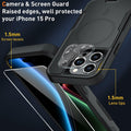 Xmon iPhone 15 Pro Magnetic Case with Tempered Glass Screen Protector Red 6.1" by Deal US