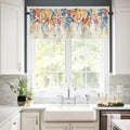 Autumn Botanical Leaf Valance Set 2 Panels 54x18in Watercolor Print by Deal US