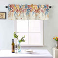 Autumn Botanical Leaf Valance Set 2 Panels 54x18in Watercolor Print by Deal US