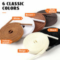 Handshop 2 Pairs Flat Waxed Shoe Laces 7mm Wide Beige 120cm by Deal US