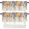 Autumn Botanical Leaf Valance Set 2 Panels 54x18in Watercolor Print by Deal US