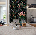Dimoon 236x16.1 Floral Peel and Stick Wallpaper Black Green Waterproof by Deal US