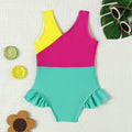 ADXSUN Toddler Girl One Piece Swimsuit Color Block Swimwear Size 3-4 Years by Deal US
